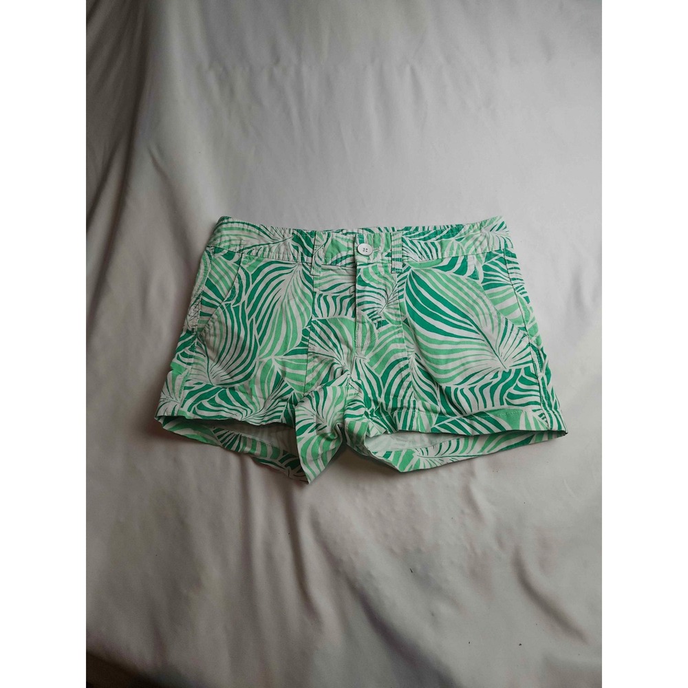 Gap Womens Green Tropical Palm Leaf‎ Print Stretch Cotton Shorts Size 0